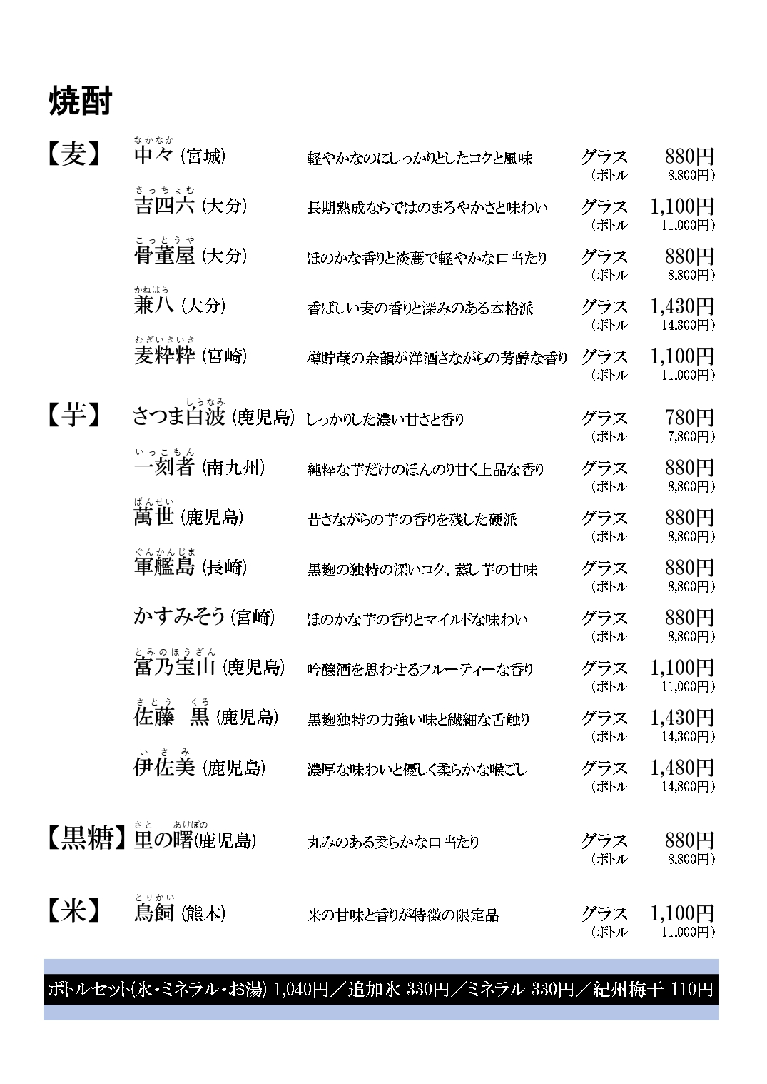 単品ドリンクメニュー5